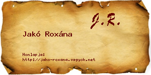 Jakó Roxána névjegykártya