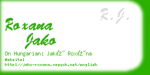 roxana jako business card